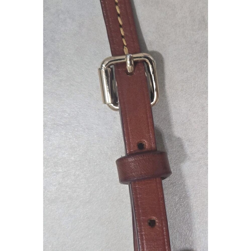 Dooney & Bourke Navy Crossbody Bag with Zip Closure Adjustable Strap Gold - Picture 4 of 12